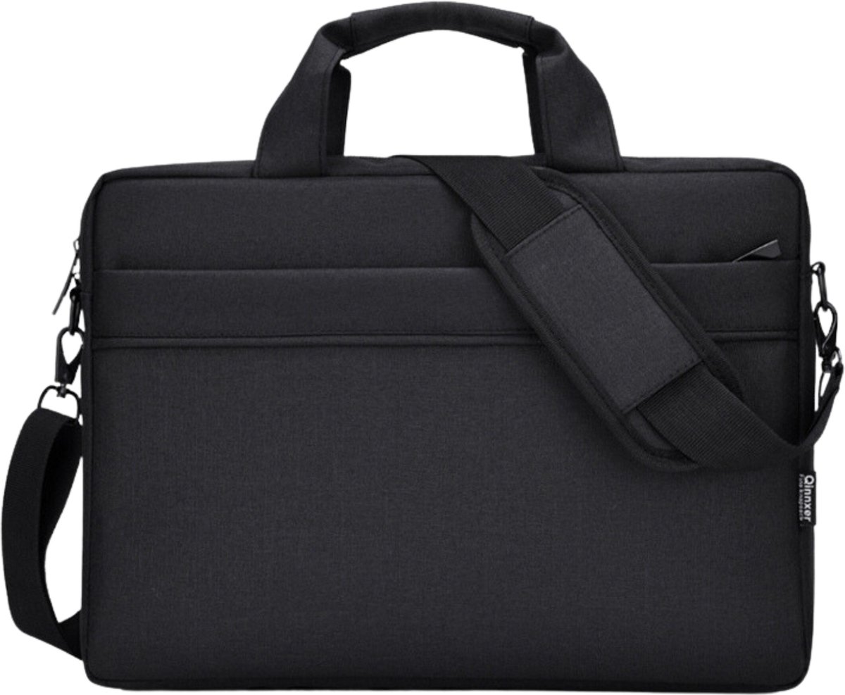Case2go - Laptoptas 15.6 Inch - Schooltas - Extra vakken - Met Verstelbare Schouderband - Zwart
