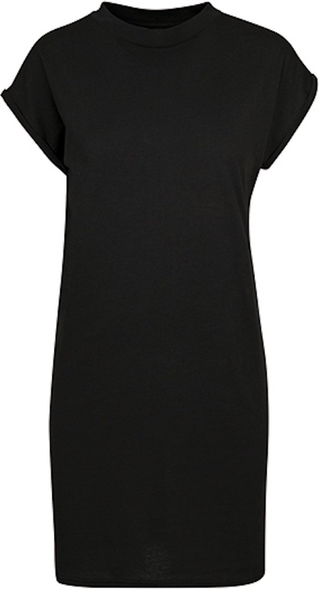 Build Your Brand - Turtle Extended Korte Dames T-Shirt Jurk - Black maat 4XL