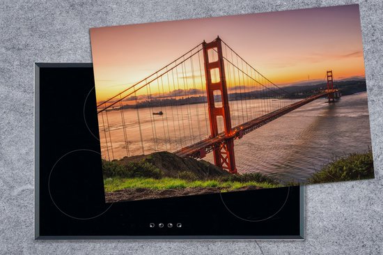 KitchenYeah® Inductie beschermer 81.2x52 cm - Brug - Water - Verenigde Staten - Kookplaataccessoires - Afdekplaat voor kookplaat - Inductiebeschermer - Inductiemat - Inductieplaat mat