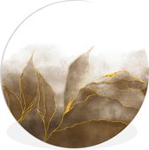 WallCircle - Wandcirkel ⌀ 30 - Marmer - Goud - Bruin - Textuur - Marmerlook - Ronde schilderijen woonkamer - Wandbord rond - Muurdecoratie cirkel - Kamer decoratie binnen - Wanddecoratie muurcirkel - Woonaccessoires