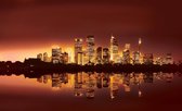 City New York Skyline Sunset Photo Wallcovering