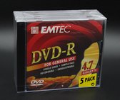 5 x DVD-R EMTEC - 4,7 Gigaoctets