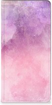 Leuk Telefoonhoesje Motorola Moto G72 Bookcase Cover Pink Purple Paint