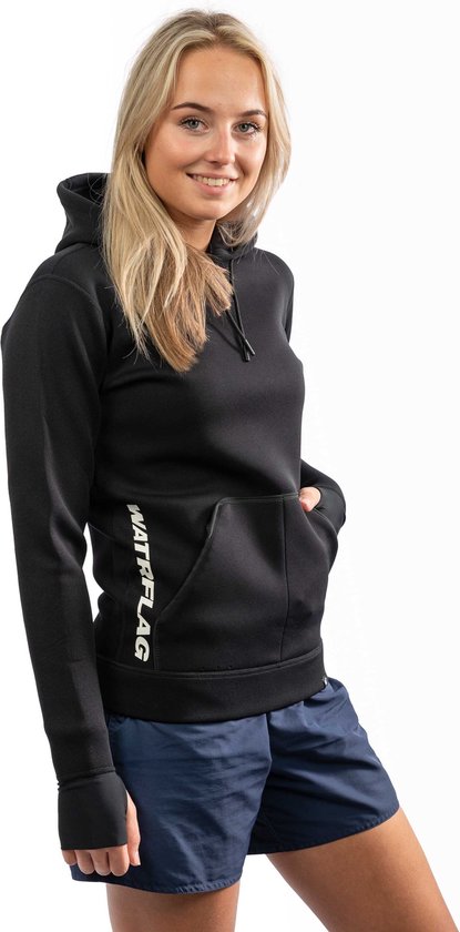 Foto: Watrflag neopreen hoodie ipanema dames zwart 1 5 mm neopreen hoodie voor allround watersport l