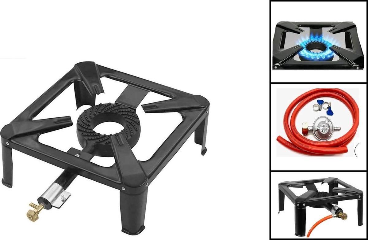 BORVAT® | Wokbrander | Kooktoestel | 41x41cm | 7,5 KW | Incl drukregelaar