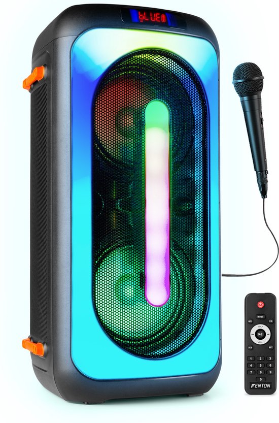 Party speaker Bluetooth - Fenton BoomBox400 - 180 Watt - partybox speaker op accu - karaoke set
