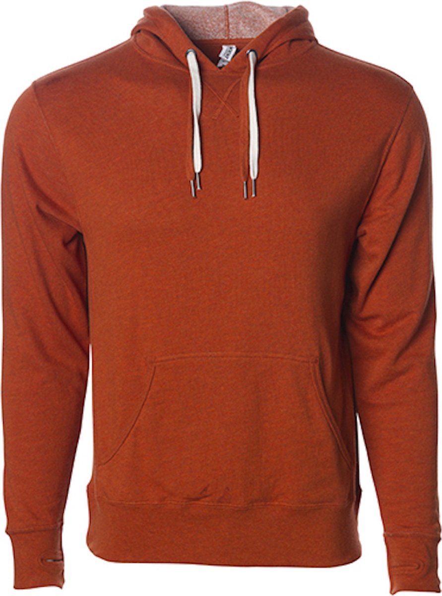 Independent Unisex Midweight French Terry Hooded Pullover Burnt Heather XXL Oranje
