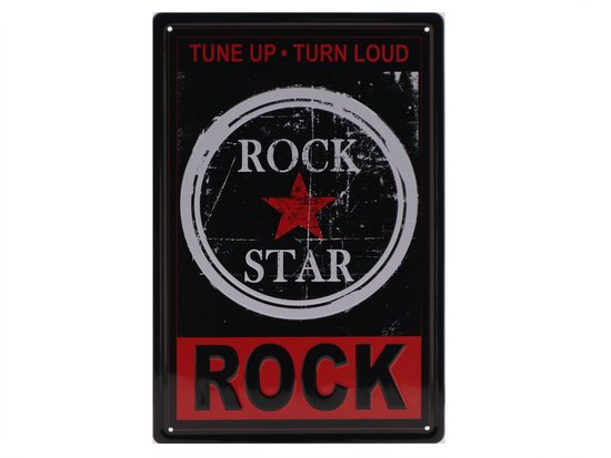 Plaque murale - Rock - Musique - Musique - Vintage - Rétro - Décoration murale - Enseigne Publicité - Restaurant - Pub - Bar - Café - Traiteur - Plaque en Métal - 20x30cm