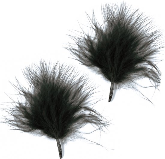 Plumes d'artisanat Hobby - 60x - noir - 7 cm - plumes d'ornement - décoration