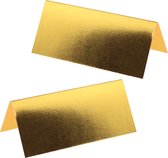 Santex naamkaartjes/plaatskaartjes metallic - Bruiloft - goud - 20x stuks - 7 x 3 cm