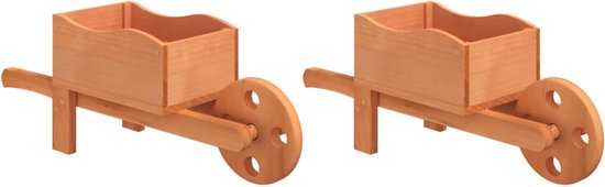 vidaXL – Plantenbakken – kruiwagen – 2 – st – 47x15x19 – cm – massief – vurenhout