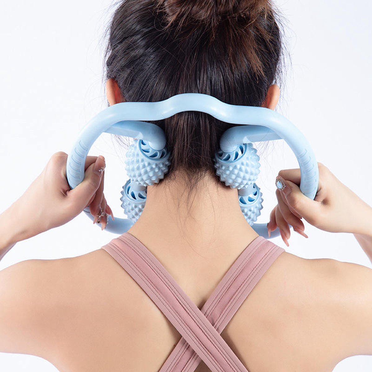 Goedkoopste Wow Peach - Blauw - Bindweefsel Massage Roller - Cellulite roller -Sinaasappelhuid - Spieren - Benen - Kuiten - Armen - Ontspanning - Massage