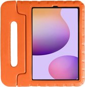 Kinder Tablethoes met Handvat Oranje Geschikt voor Samsung Galaxy Tab S6 - Tablethoes Kindvriendelijk - Beschermhoes voor Kinderen - Shockproof - met Standaard - Tegen Vallen
