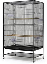 Bol.com Keddoc Vogelkooi Super Home - Volière - Voor Kanaries & Parkieten - Antraciet - 94 x 58 x 152 cm aanbieding