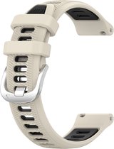 Siliconen bandje - geschikt voor Huawei Watch GT / GT Runner / GT2 46 mm / GT 2E / GT 3 46 mm / GT 3 Pro 46 mm / GT 4 46 mm / Watch 3 / Watch 3 Pro / Watch 4 / Watch 4 Pro - beige-zwart