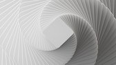 Fotobehang 3D Render, Abstract White Geometric Background, Minimal Flat Lay, Twisted Deck Of Square Blank Cards With Rounded Corners - Vliesbehang - 416 x 254 cm