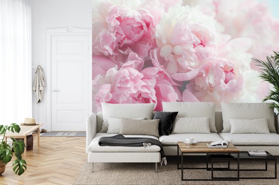 Papier peint photo X 280cm - Papier Peint - Blooming Peonies, Pink, beautiful on the wall, à vendre en 11 tailles, y compris la colle à papier peint
