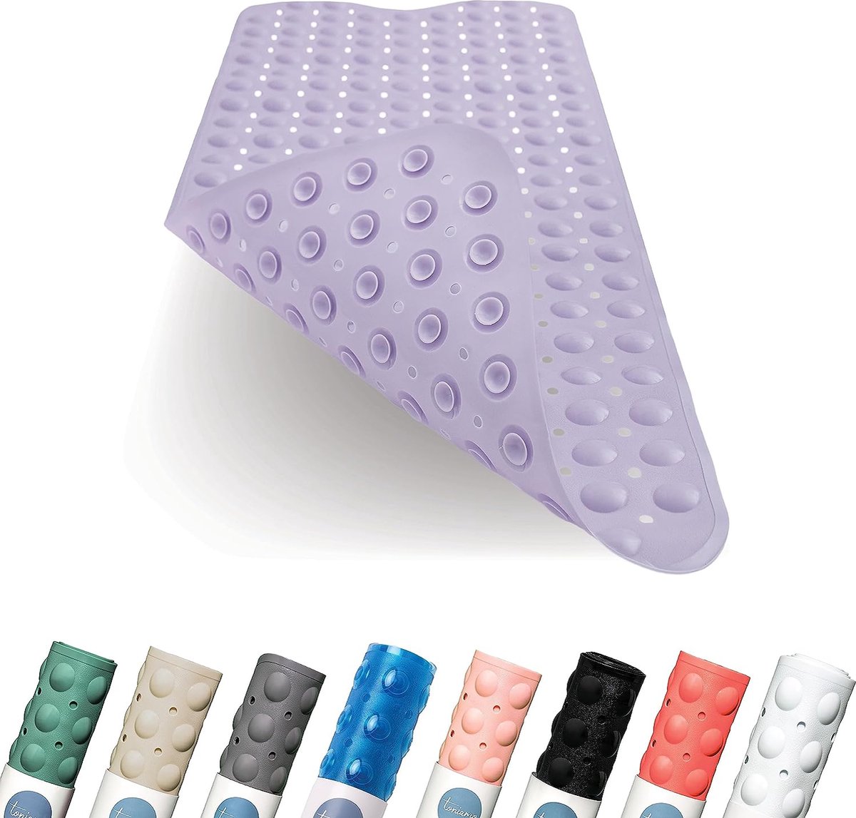Badmat 100 x 40 cm, antislipmat extra lang in premium kwaliteit, antibacteriële en machinebestendig, badmat, antislip, antislipmat voor de badkuip (lavendel)