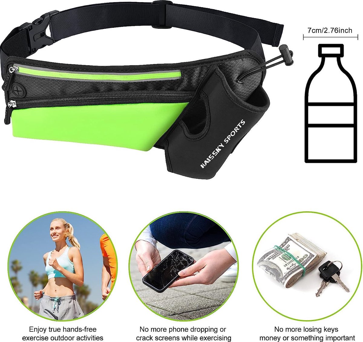 Running Belt met 2 flesjes | Morgen al in huis! Extra voordelig