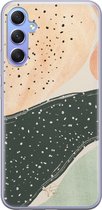 Hoesje geschikt voor Samsung Galaxy A34 - Abstract peach - Soft Case - TPU - Print - Multi - Mooie Telefoonhoesjes