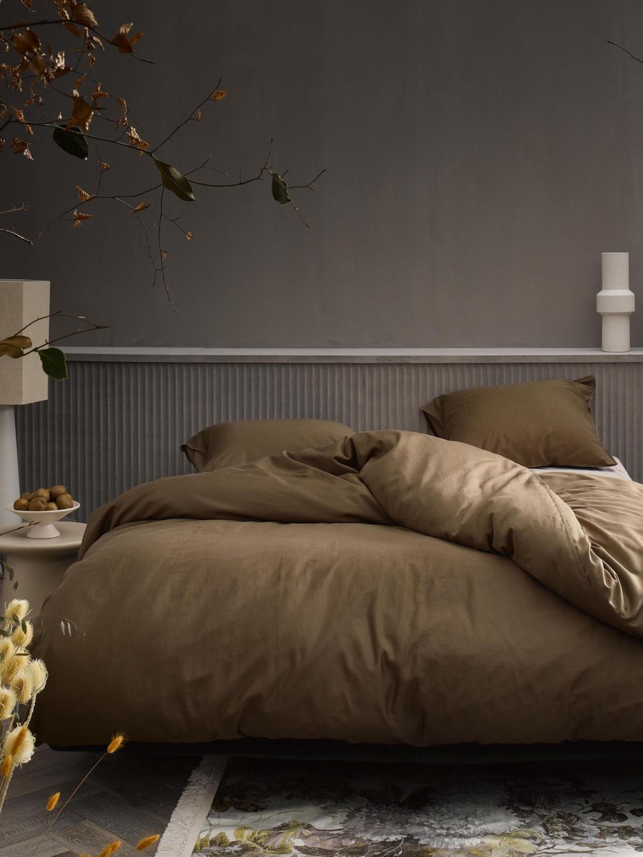 ESSENZA Minte Dekbedovertrek Cafe Noir - Tweepersoons – 200x200/220 cm