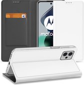 Stand Case Hoesje voor de Motorola Moto G23 | G13 Wit met Pashouder