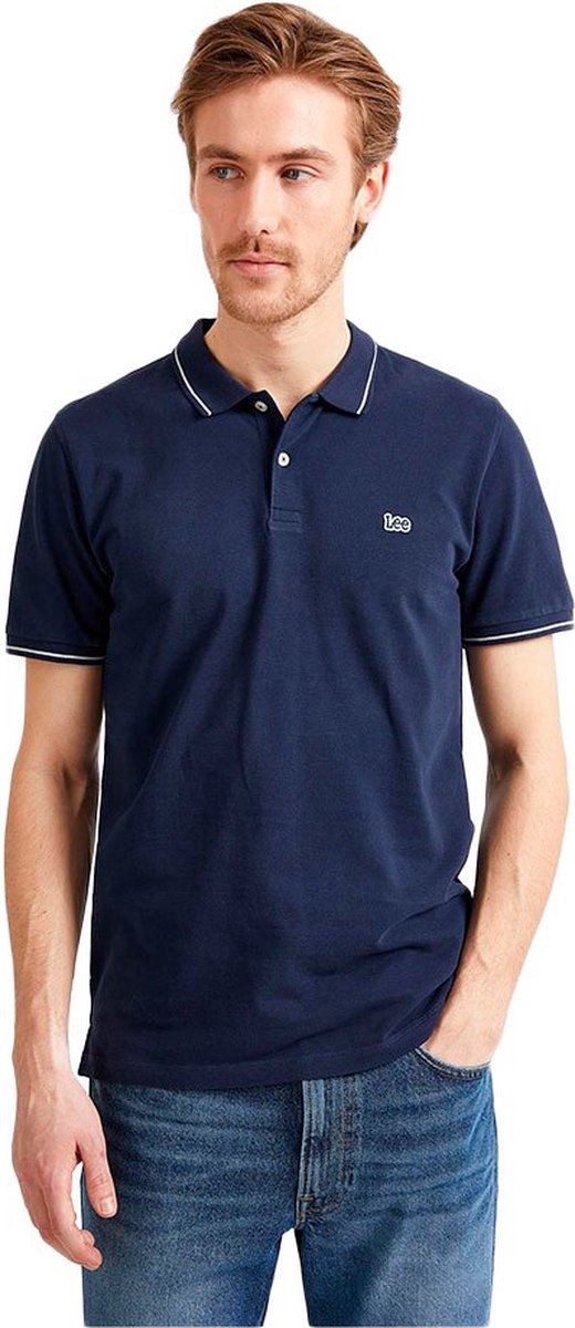 Lee Piqué Poloshirt Met Korte Mouwen 4XL Regular Man Blauw