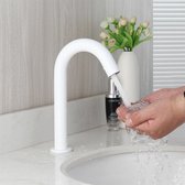 Robinet à capteur blanc robinet à capteur mains libres robinet de lavabo hygiénique moderne version blanche 250MM