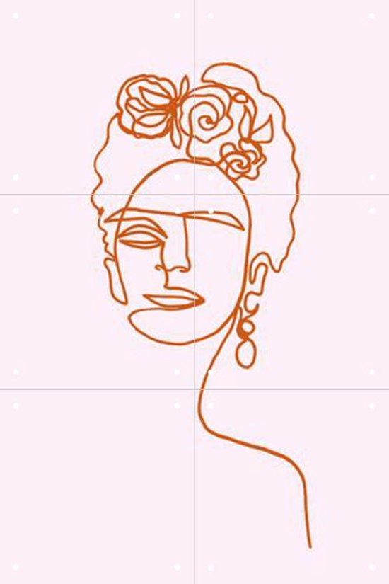 IXXI Frida Kahlo Pink - Wanddecoratie - Portretten - 40 x 60 cm