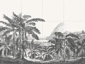 IXXI Palms and Mountain - Wanddecoratie - Bloemen en Planten - 80 x 60 cm