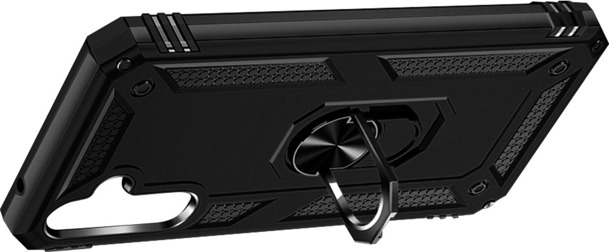 Hybrid Case Geschikt voor Samsung A34 5G Video Support Ring Zwart