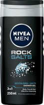 3x Nivea Men Rock Salts Douchegel 250 ml