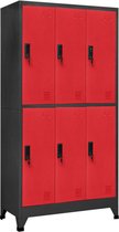 vidaXL-Lockerkast-90x45x180-cm-staal-antracietkleurig-en-rood