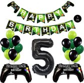 Snoes Mega Game Gamers Helium Verjaardags Ballonnen Feestdecoratie Black Cijfer Ballon nr 5