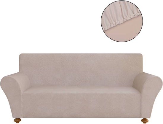 vidaXL Housse de meuble extensible pour canapé beige polyester jersey | bol