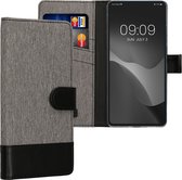 kwmobile telefoonhoesje geschikt voor Xiaomi Redmi Note 12 Pro 5G - Hoesje met pasjeshouder in grijs / zwart - Case met portemonnee