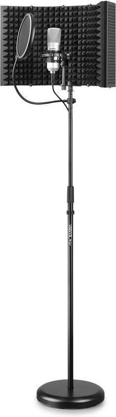 Microphone vocal - Ensemble vocal Vonyx CM300S - Microphone USB, pied de microphone, écran réfléchissant et filtre anti-pop