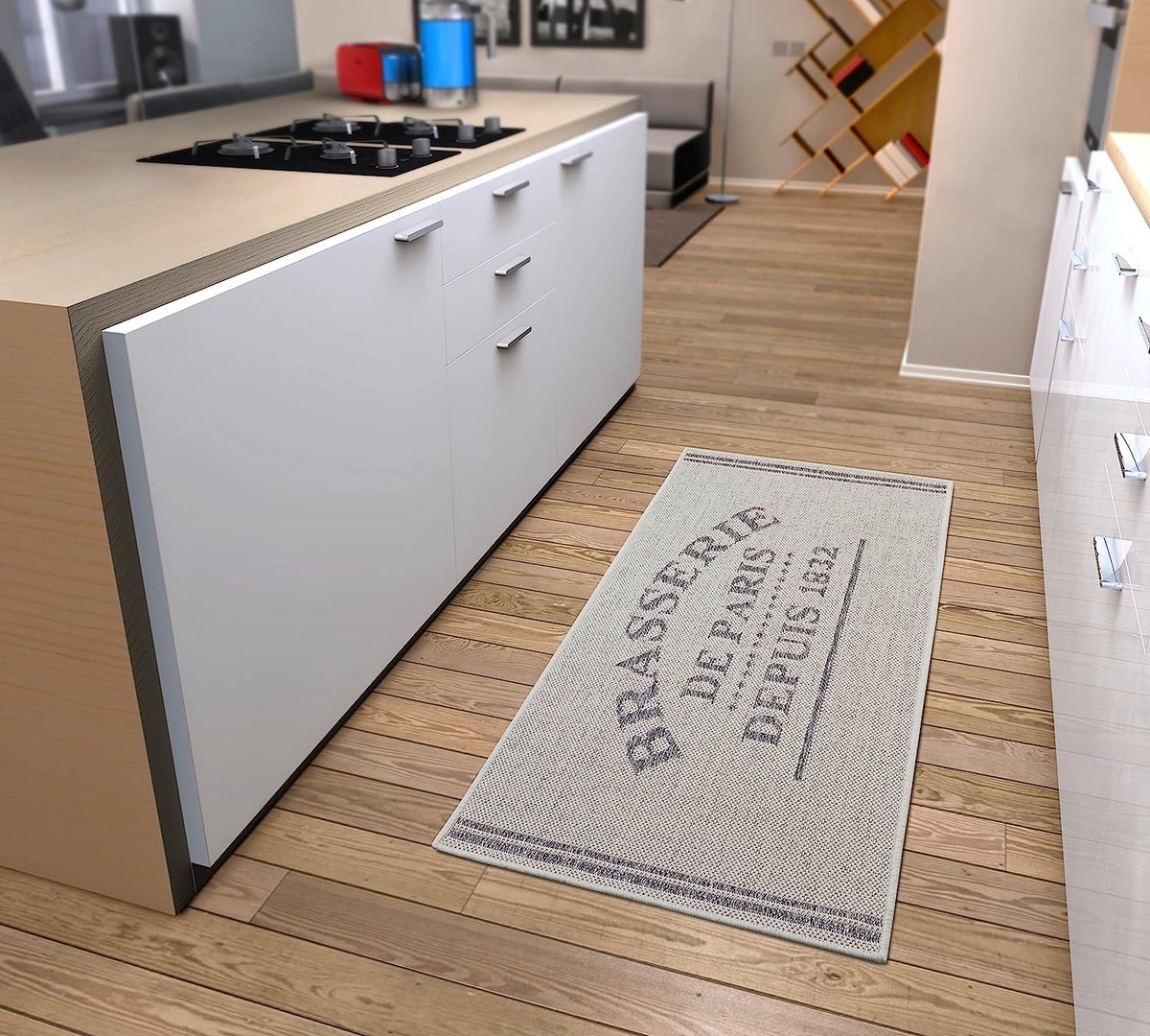 andiamo tapijtloper Coffee Design keuken tapijt, Cafe, getest op schadelijke stoffen, bruin - grijs 50 x 150 cm