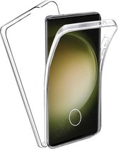 Hoesje geschikt voor Samsung Galaxy S23 Plus - 2 in 1 Volledig Dekkende 360 Hoes Transparant met Ingebouwde Siliconen Screenprotector