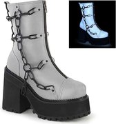 Demonia Plateau Laarzen -37 Shoes- ASSAULT-66 US 7 Grijs/Zwart