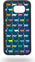 Colorful Silhouettes Cats Telefoonhoesje - Samsung Galaxy S6