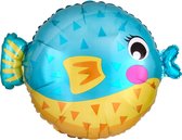 Amscan Folieballon Junior Shape Puffer Fish Lichtblauw 45 Cm