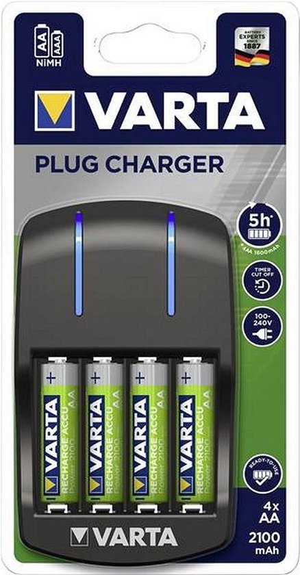 Varta Plug - Batterijoplader voor NiMH AAA (potlood) en AA (penlite) |  bol.com