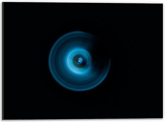 Dibond - Abstracte Blauwe Cirkel - 40x30cm Foto op Aluminium (Wanddecoratie van metaal)