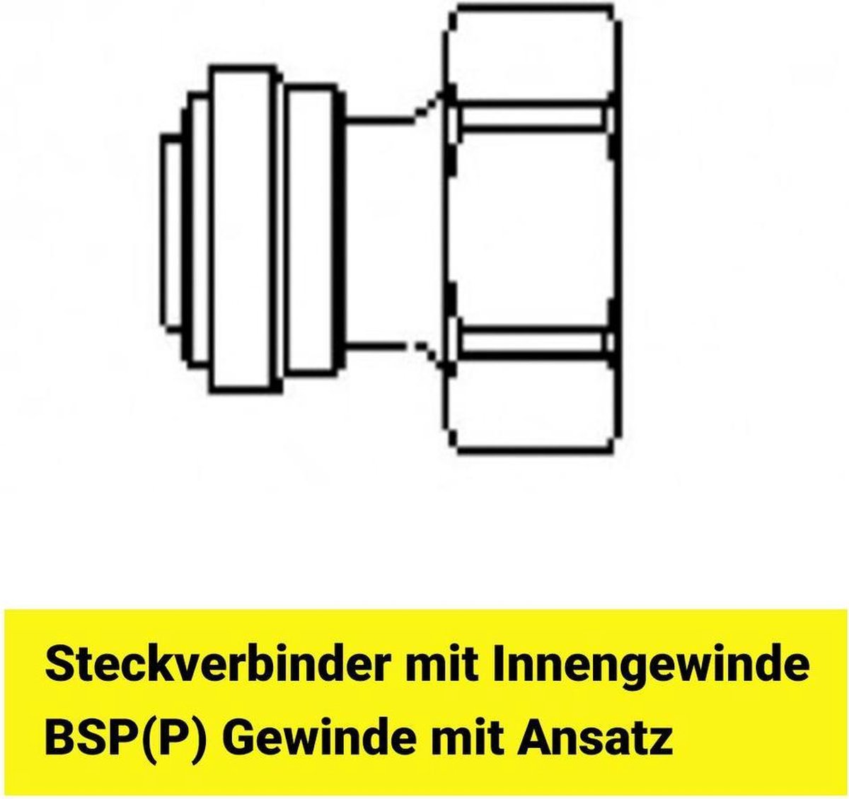 Adapter met 3/4" binnendraad voor slangen 5/16", slangschroefverbinding