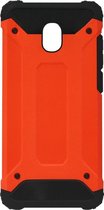 WLONS Rubber Kunststof Bumper Case Hoesje Geschikt voor Samsung Galaxy J7 (2017) - Oranje