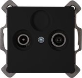 KOPP - Televisie/Radio Contactdoos - Wandcontactdoos Coax - Paris - Inbouw - Mat Zwart - BSE