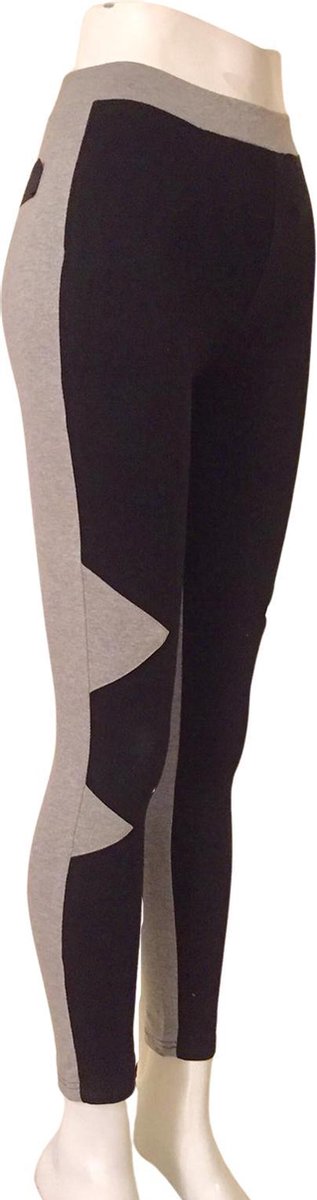 Premium Kwaliteit Dames Fitness Broek / Legging - Stretch - Zwart-Grijs - S/M van premium — afbeelding 2