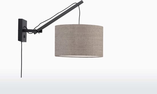 GOOD&MOJO Wandlamp Andes - Bamboe Zwart/Taupe - 50x32x45cm - Binnen Scandinavisch,Bohemian