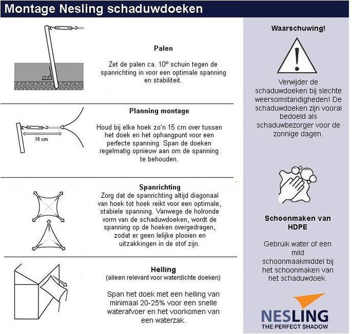 Nesling Dreamsail voile d'ombrage triangulaire, 400x400x400cm, Crème